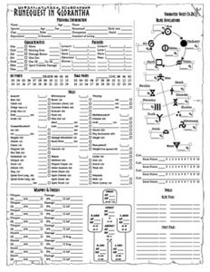 RuneQuest Glorantha Character Sheet