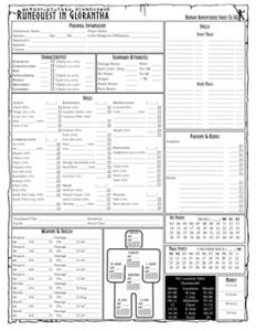 RuneQuest in Glorantha Character Sheet